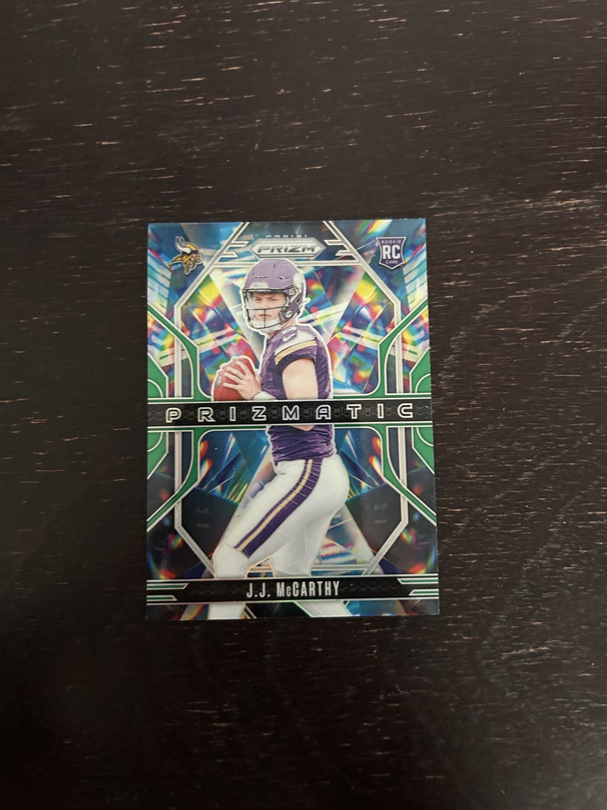 2024 Panini Prizm - Prizmatic J.J. McCarthy #8 Green Prizm (RC)
