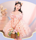 Girls Kids Show Short dress Flower Butterfly Ball Gown Party Wedding Frock 60871