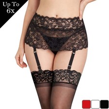 Floral Stretch Lace Garter Belt by Angelique: Plus Size Comfort, Coquette Vibe