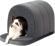 Indoor Dog House Orthopedic Dog Tent Bed w/Egg-Crate Foam Pet Bed W/ Cover Cave