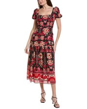 Adrianna Papell Short Sleeve Midi Dress Women's