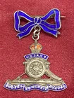 WW1/2 RA Royal Artillery Silver Enamel Sweetheart Badge w/fixing
