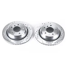 Power Stop EBR497XPR Drilled & Slotted Rear Rotor Set for BMW 525 528 540 Series