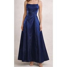 VTG Morgan Co Prom Dress Maxi Gown 90s Y2K Satin Beaded Fairy Glam Whimsigoth