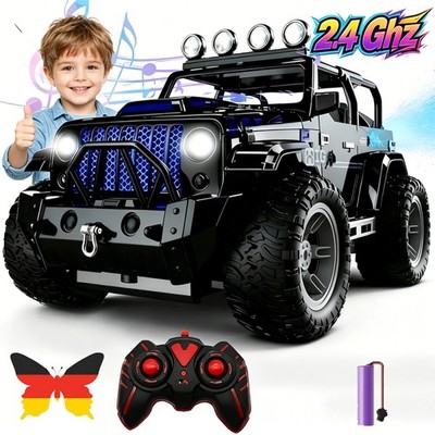 RC-Auto Monster Truck Ferngesteuert, 2,4 GHz 1:18 RC Monstertruck mit LED NEU