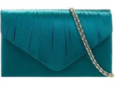 Women Pleated Satin Clutch Bag Evening Wedding Bridal Cocktail Party Prom Bag