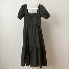 ASTR The Label S Black Midi Dress Puff Sleeve Whimsigoth MinimalistParty