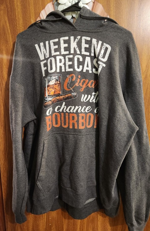 Port & Company Fan Favorite 2XL Gray Pullover Hoodie Pockets Cigars Bourbon