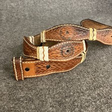 VTG Tony Lama Cutting Champ Western Belt Men  s 38 Brown NO CONCHOS ISSUES
