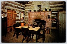 Postcard IL Lincolns New Salem Trent Brothers Cabin Chrome Vintage PC N1094
