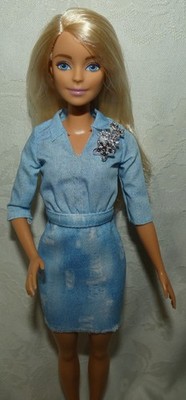 Dressed Mattel Barbie Fashionista - Double Denim Look 49 Complete Doll Blonde