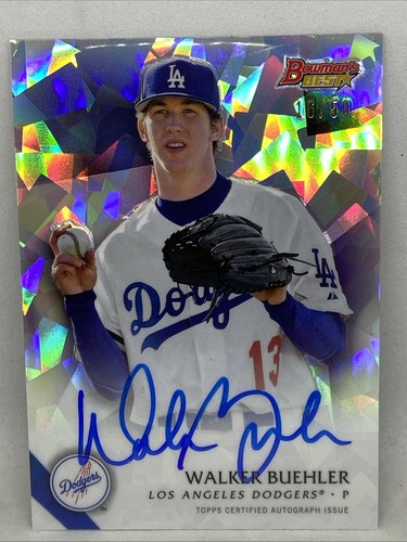 Walker Buehler [Atomic Refractor] #WB 2015 Bowman's Best of Autographs card
