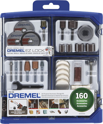 160-Piece Rotary Tool Accessory Kit with EZ Lock Technology - 1/8'' Shank - Cutti
