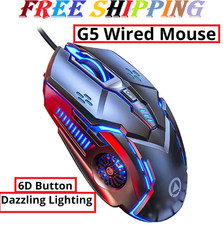 Mute Wired Mouse Silver Eagle Six Luminous E-Sports Gaming Computer Access New