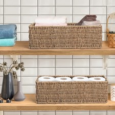 JS HANGER Hand-Woven Storage Baskets, Decorative Seagrass Baskets for Paper T...