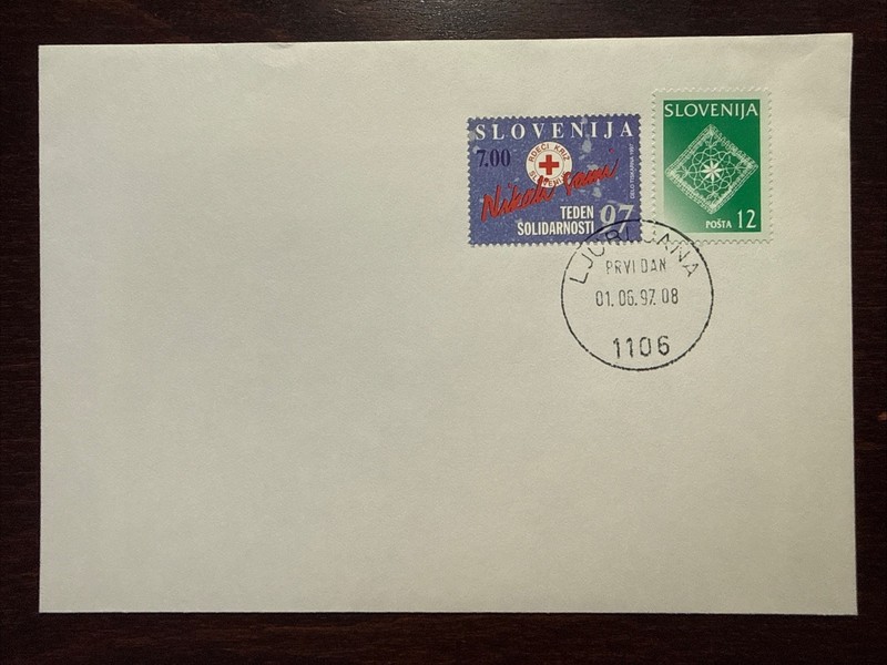 SLOVENIA FDC COVER 1997 YEAR RED CROSS SOLIDARITY HEALTH MEDICINE STAMPS