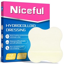 Niceful 10 Count Hydrocolloid Bandages Ultra Thin 4" x 10 Dressings 