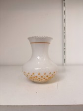 Ancien Abat Jour Lampe Opaline Tulipe Vintage Jaune Fleurs