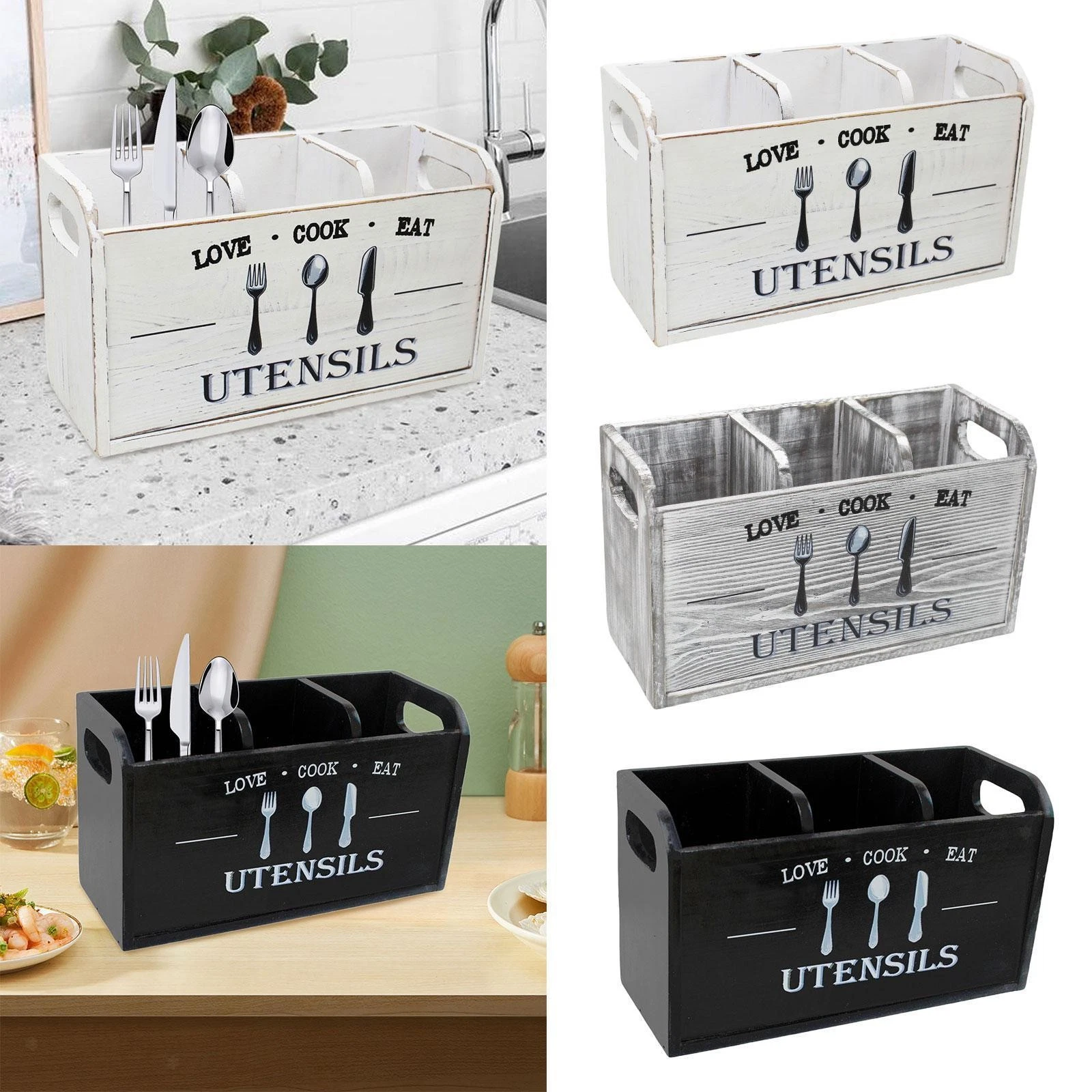 Kitchen Utensil Holder Utensil Organizer for Forks Spoons Knives Multifunction