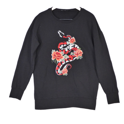 Jaded London Sweatshirt bestickt Schlange Rose schwarz Gothic Y2K Streetwear M