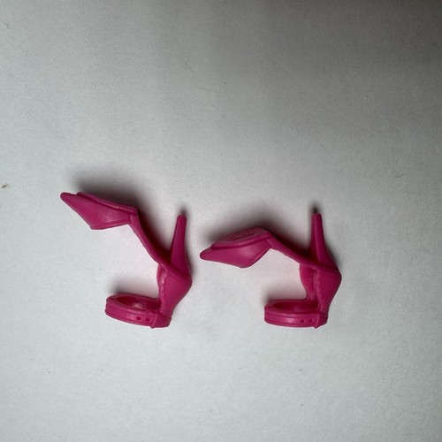 Mattel Barbie Shoes Pink Heels Closed Toed Ankle Strap Replacements - Picture 4 of 7