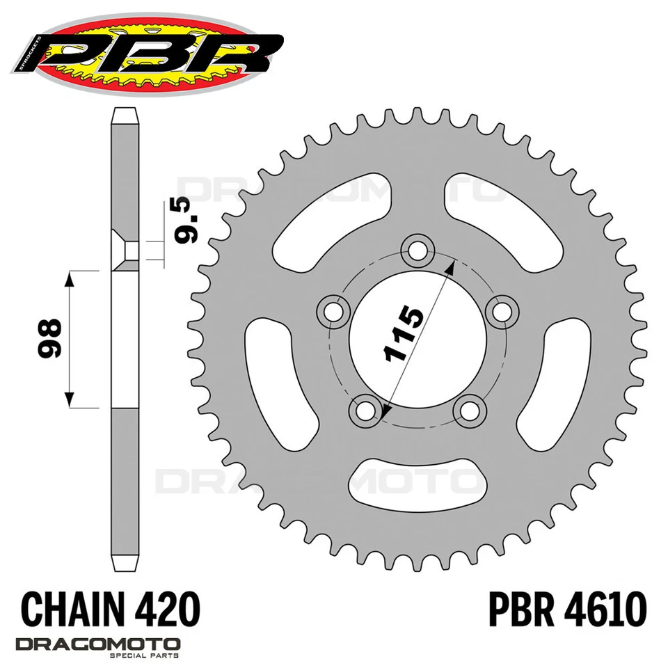 HUSQVARNA CR 65 2011-2011 catena corona pignone kit 420 PBR EK2350 Foto 3 de 4