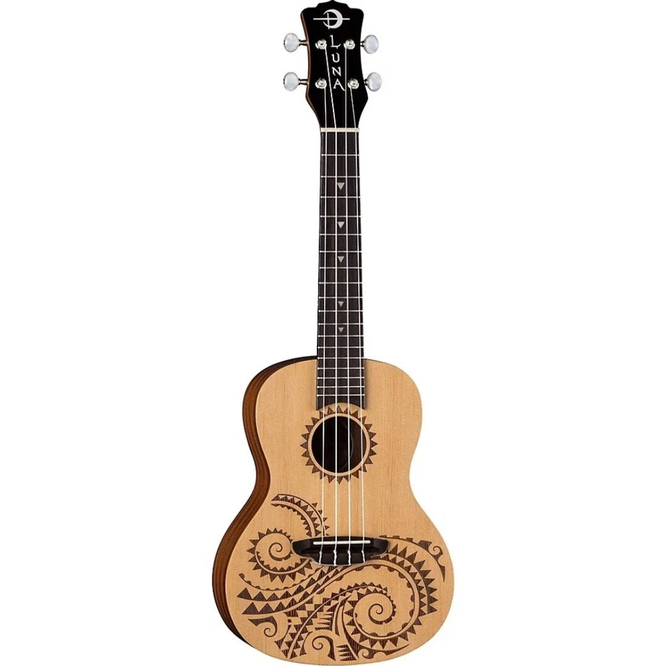 Luna Guitars Tattoo Spruce Concert Ukulele Satin Natural - Image 2 of 4