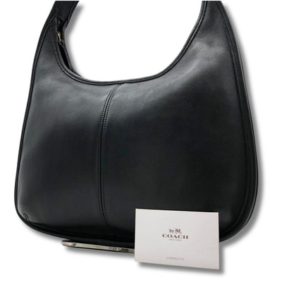 Coach Ergo Shoulder Bag 9025 Vintage Leather Black Made Old Coach