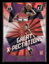 2024-25 Donruss #18 Bub Carrington Great X-Pectations Holo Purple Laser #/99