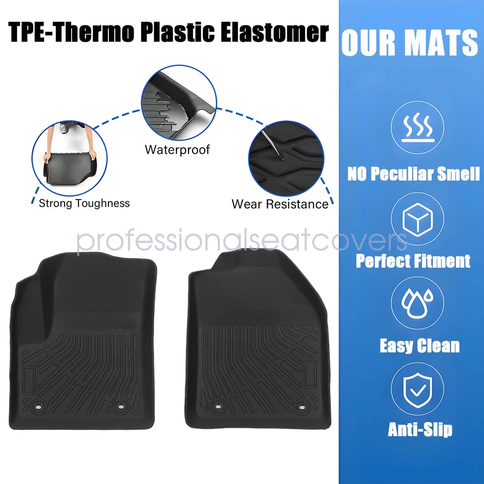 For 2010-2013 Transit Connect TPE Driver+Passenger Floor Mats Liners All Weather - Image 3 of 4