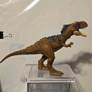 Jurassic World Brown Dinosaur Action Figure Blue Markings Sound Holes JP Logo