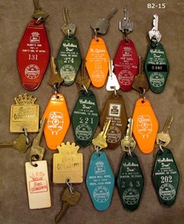Vintage Hotel Motel Key Fobs 15 key fob Lot B2 15