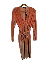 Boohoo PLUS SIZE Lily Detail Velvet Midi Dress BLUSH- size 16