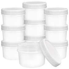 10 Pack 4oz Reusable Small Plastic Containers with Screw Lids, Small Food Sto...