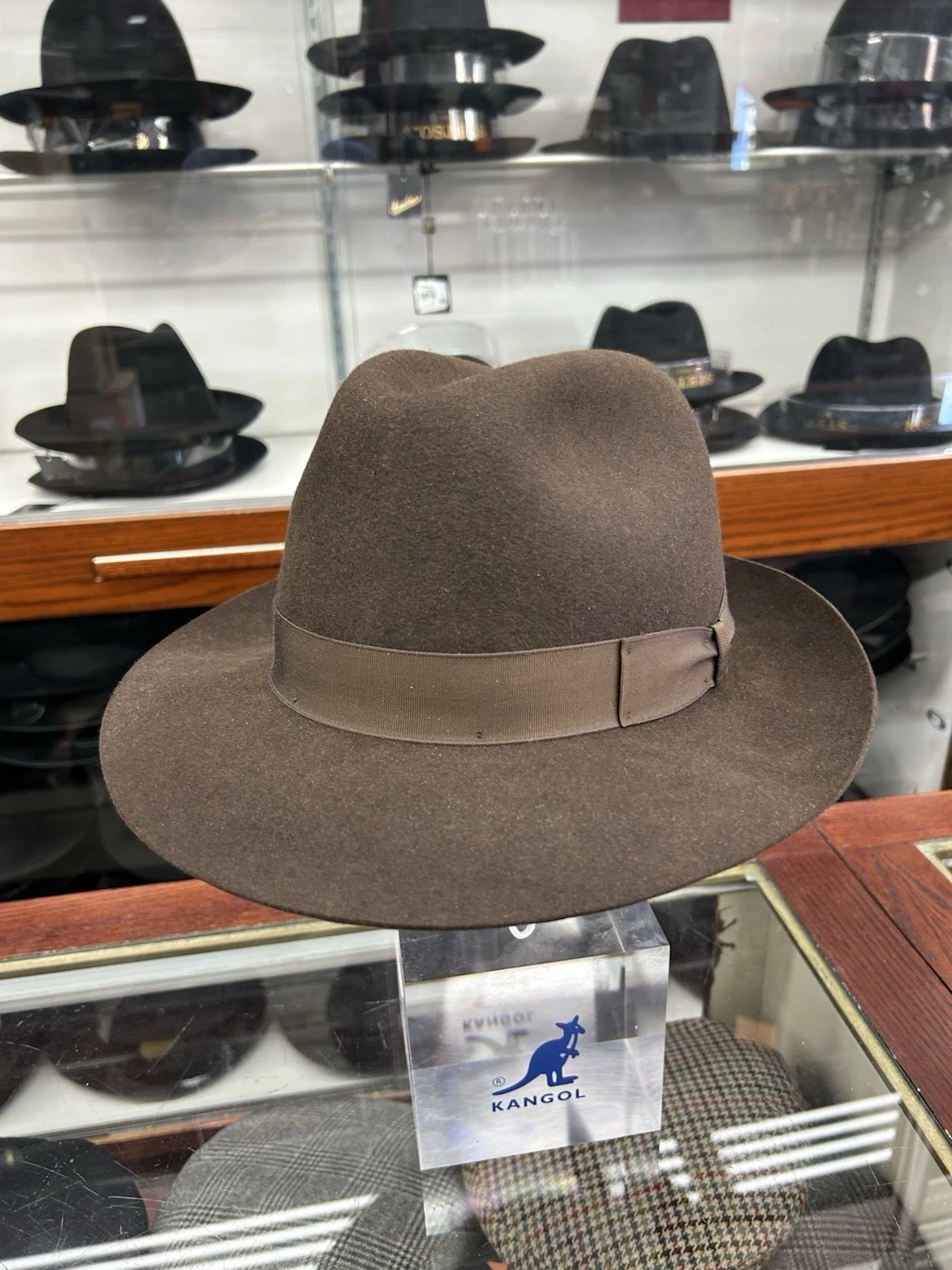 Borsalino Marengo Men's Fur Felt Brown Hat Made In Italy Size 56 6 7/8