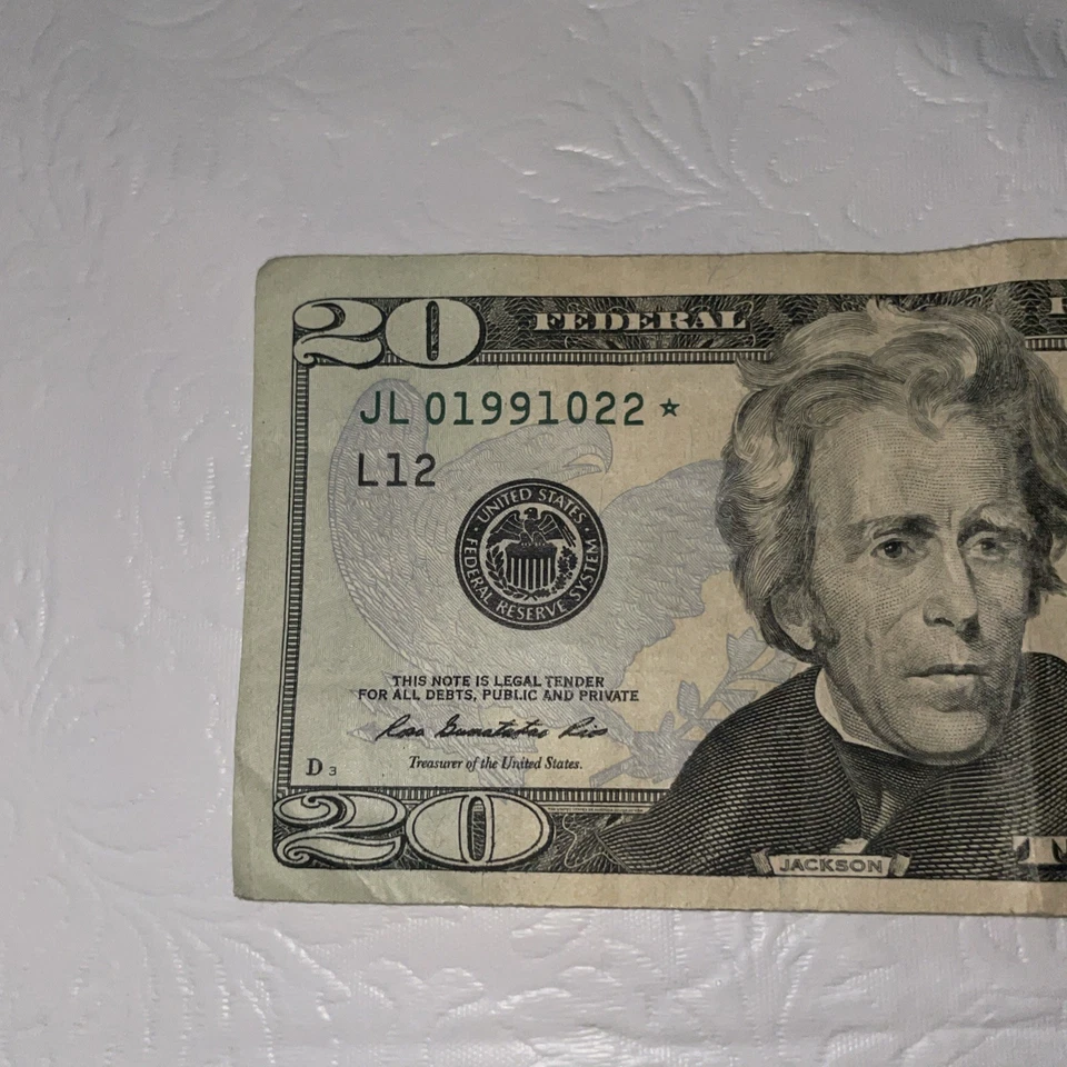 $20 Star Note Birthday/Anniversary "Very Cool" SERIAL # JL01991022* Feb 2, 1991 - Image 4 of 4