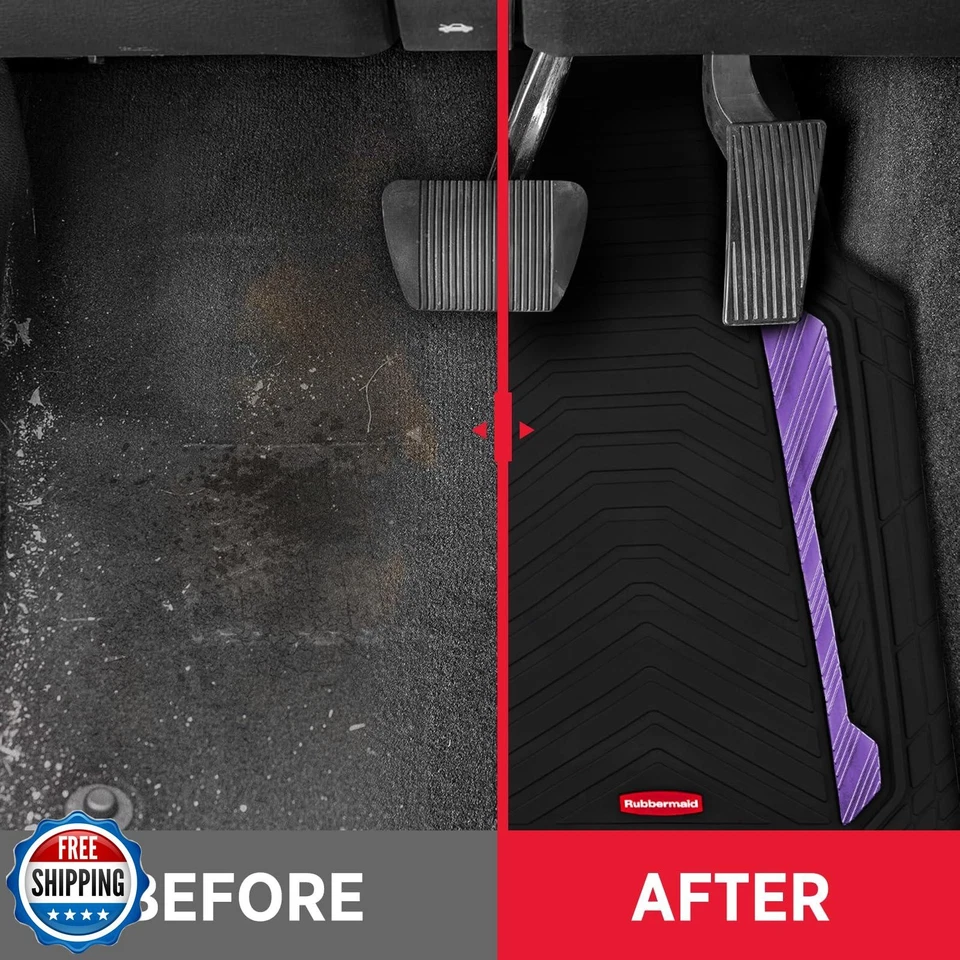 Alfombrilla Rubbermaid para coche, juego completo de alfombrillas para todo tipo de clima de alta resistencia con doble- Foto 2 de 4