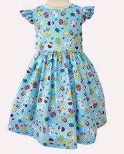 Easter dress, Bunny girl dress, Birthday bunnies dress, Light blue Easter dress,