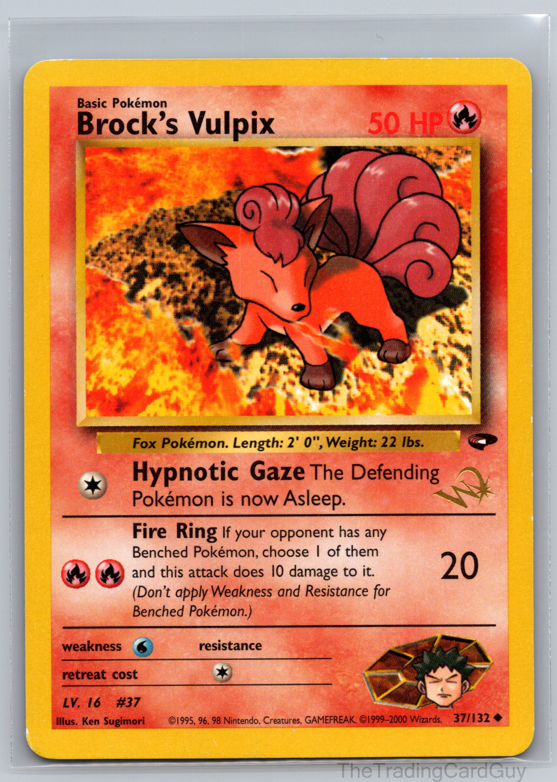 Brock's Vulpix - 37/132 - Pokemon (W Stamped) Uncommon Promo Card NM