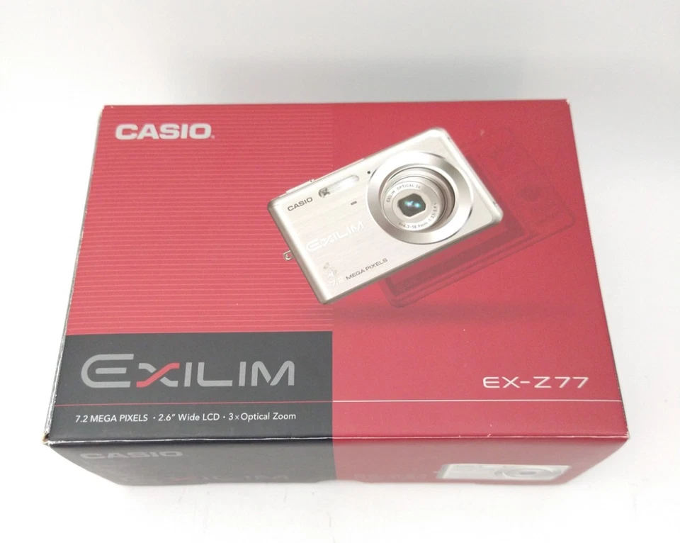 Casio EXILIM ZOOM EX-Z77 7.2MP Digital Camera - White - NEW - Image 2 of 4