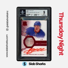 2016 UPPER DECK THE CUP #141 ANTHONY BEAUVILLIER RED TAG ROOKIE AUTO RC /8 BGS 9