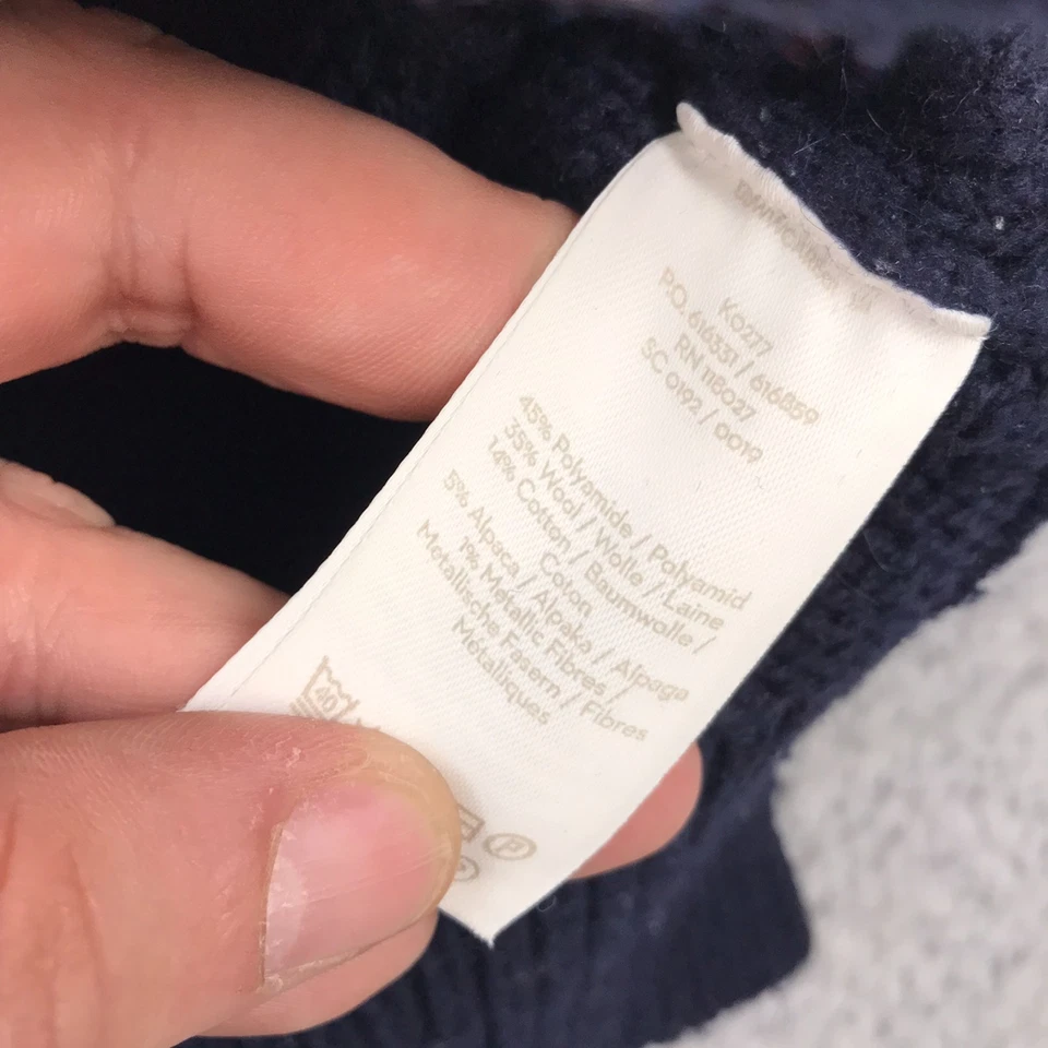 Suéter Boden Winifred Tejido con Cable Rayas Puño Brillante Para Mujer S Azul Marino Lana Alpaca Foto 3 de 4