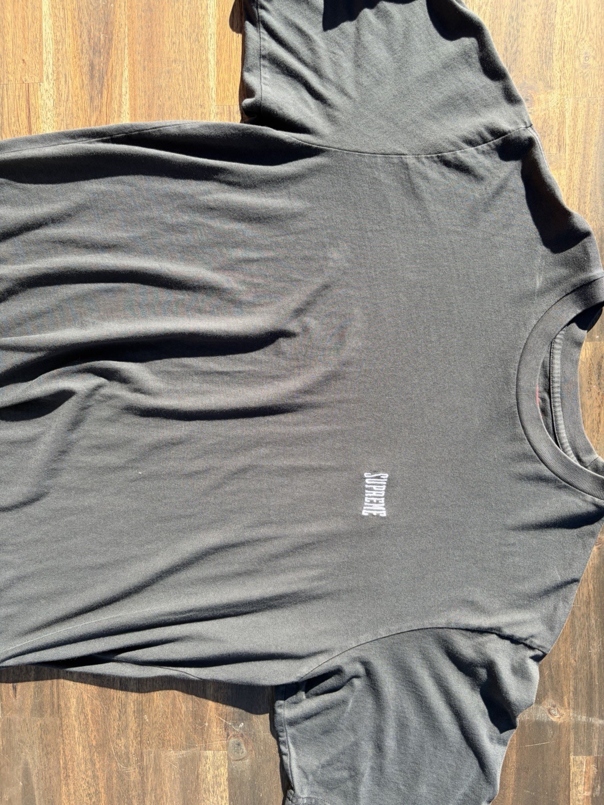 Supreme L Black Men's Regular Short Sleeve Crew Neck Cotton Logo Jersey T-Shirt