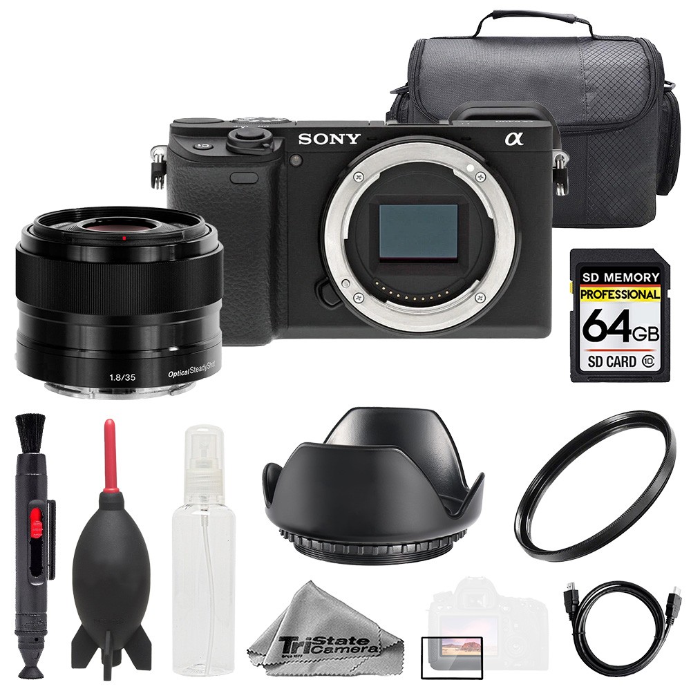 Sony Alpha a6400 + Sony E 35mm f/1.8 OSS Lens +64GB + Bag+ UV