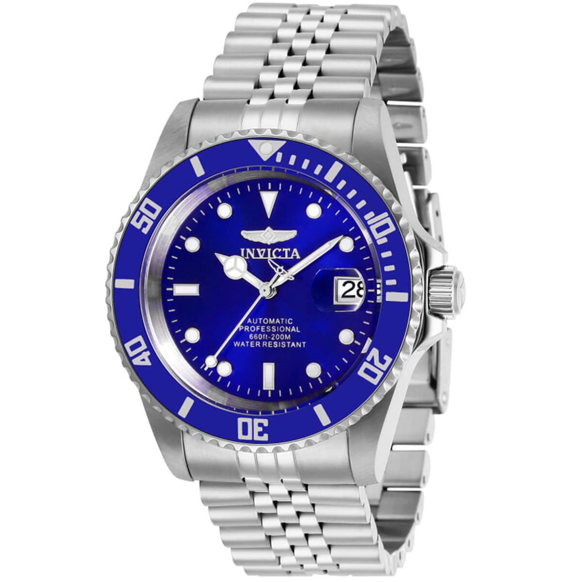 飛龍Invicta PRO DIVER ブルー&ホワイト(定価9万) Invicta Men's Watch Pro Diver Automatic Blue Dial Silver Tone
