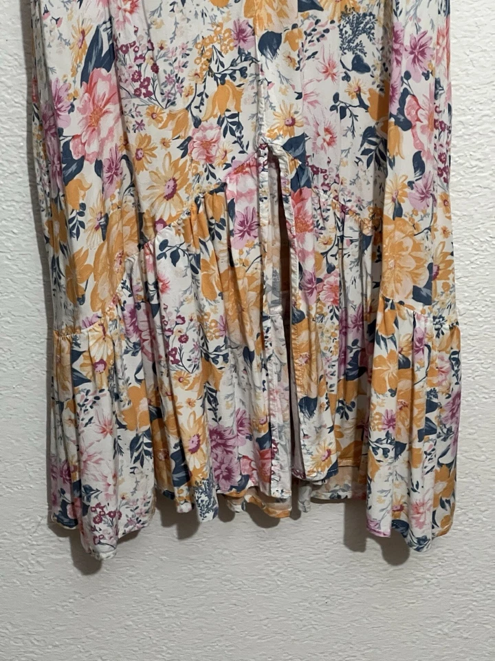 Vestido Babydoll Femenino Fluido Coqueta Cottagecore Floral Pequeño Hada Y2K Foto 3 de 4