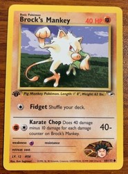 Brock's Mankey 68/132 Gym Heroes 1st Edition