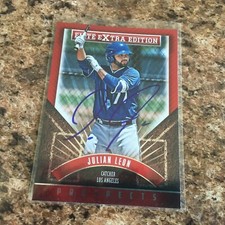 Julian Leon Signed 2015 Panini Elite Extra Edition Auto Los Angeles Dodgers
