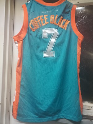 Flint Tropics Coffee Black #7 Semi Pro Movie Basketball Jersey Green Men's M(40)