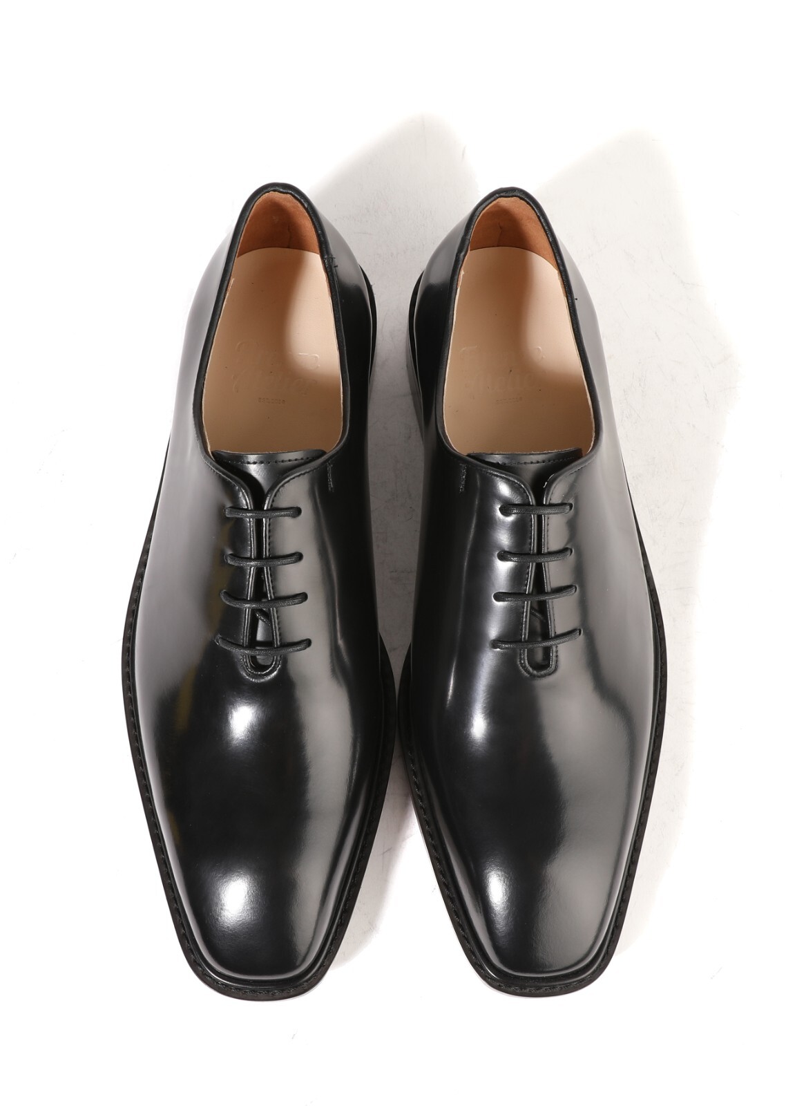 SAOLA Scarpe da derby Firenze Atelier da uomo in pelle nera punta semi quadrata Wholecut Oxford
